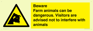 Beware Farm animals can be dangerous. Visitors are advised not to interfere with animals